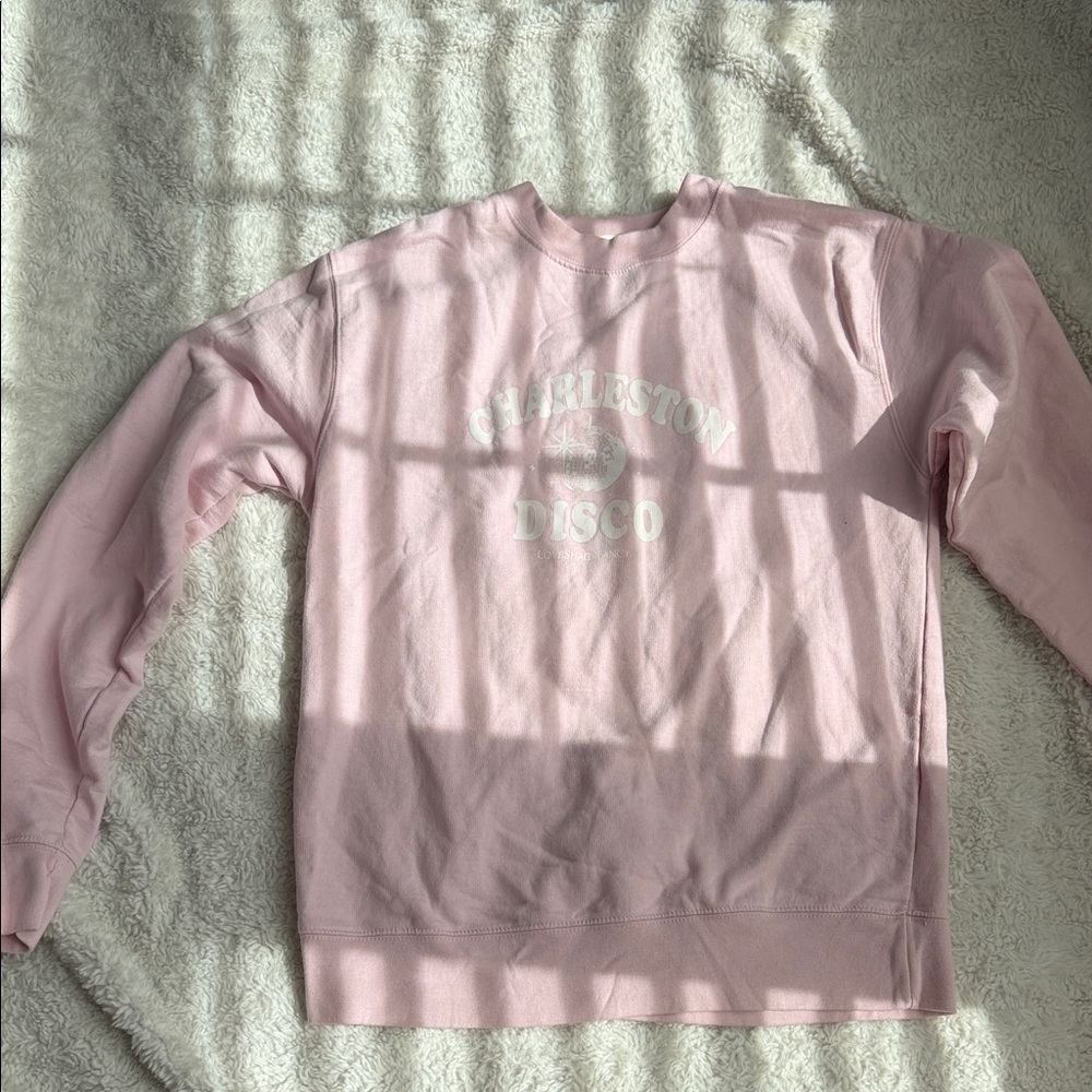 LoveShackFancy Light Pink Charleston Graphic Crewneck